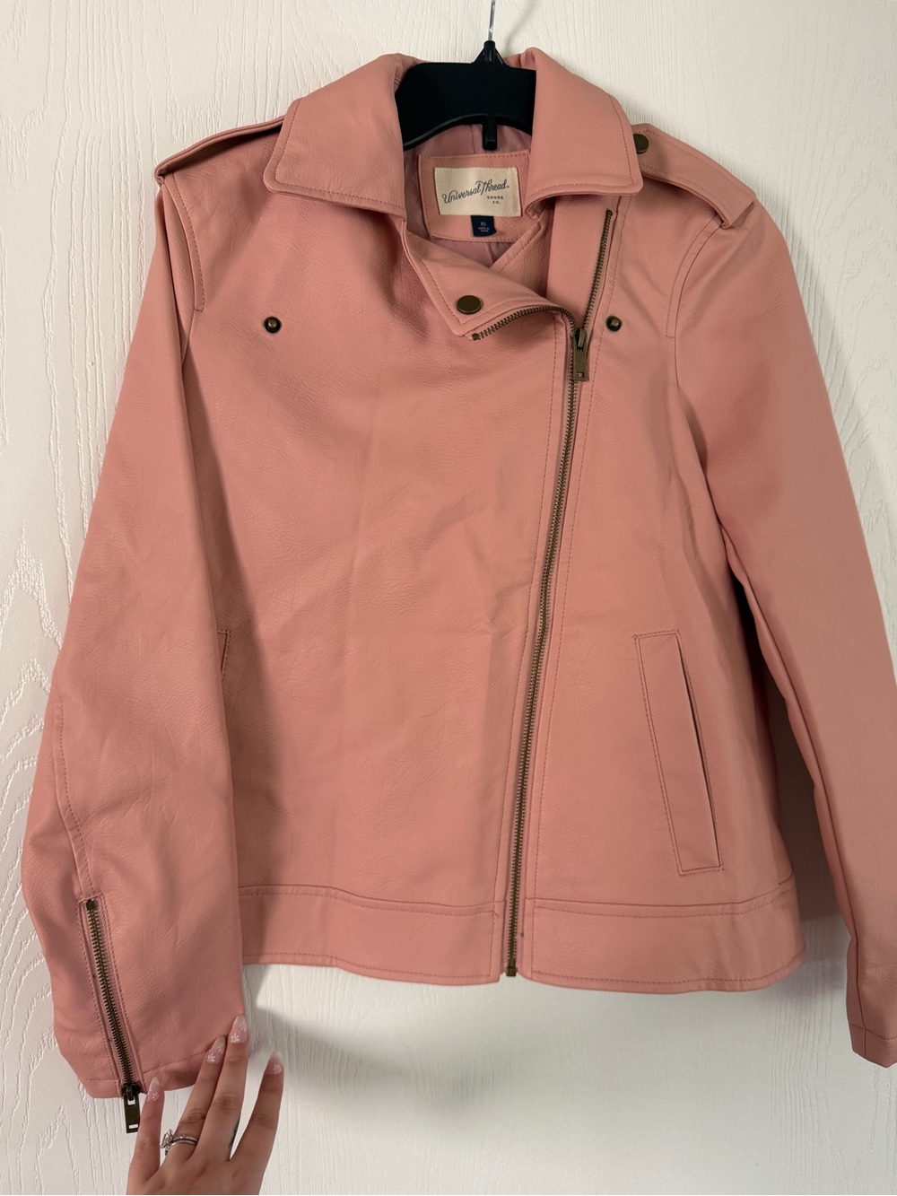 Universal Thread Moto Jacket Soft Faux Leather Extra Small Pink